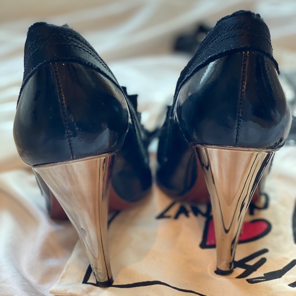 Lanvin x H&M Black Leather Pumps with Bow - Picture 6 of 9